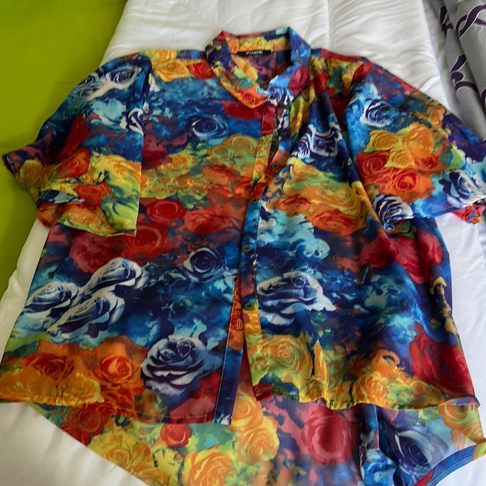 Sheer floral blouse